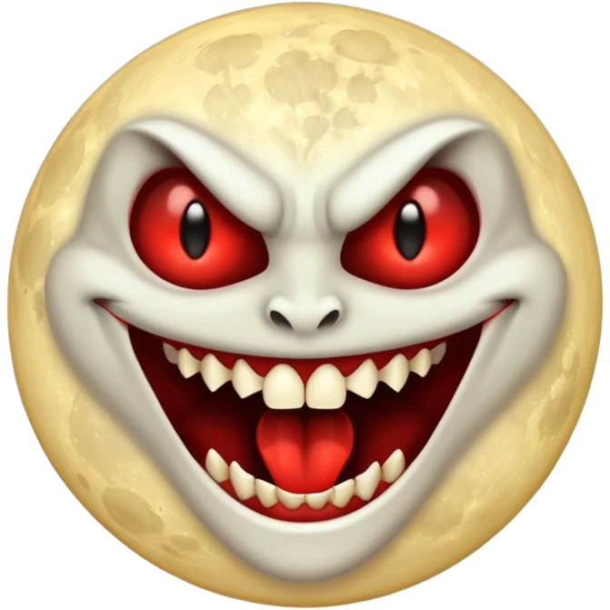 moon with vampire fangs emoji
