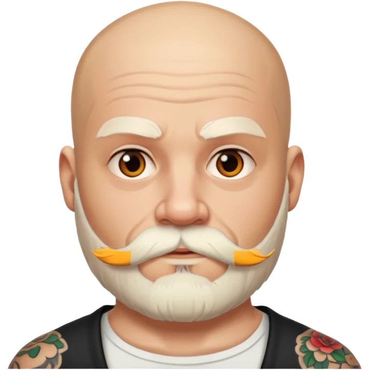   tattooed baldies with white bearded emoji