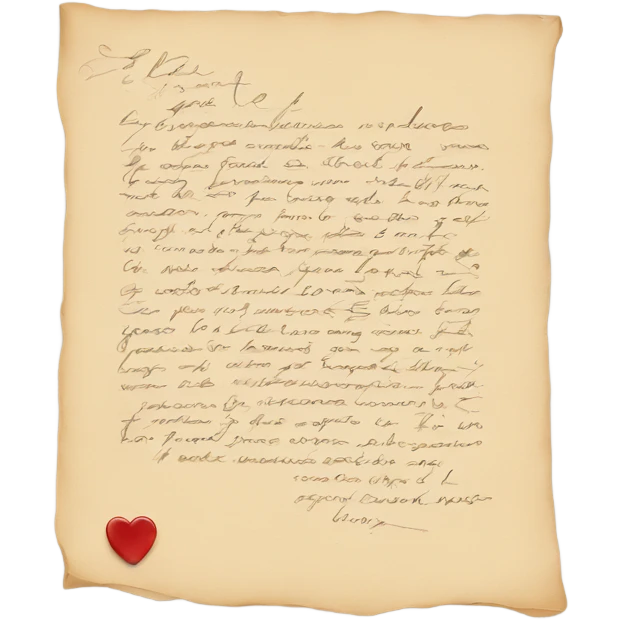 Hand written love letter emoji