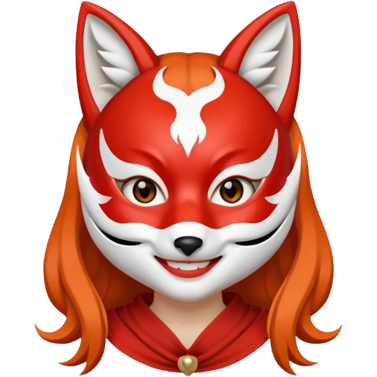 Girl with kitsune mask emoji