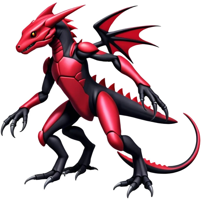 Shiny Gothic Edgy epic Salandit-Genesect-Koraidon-Fakémon-hybrid-creature (full body)  emoji