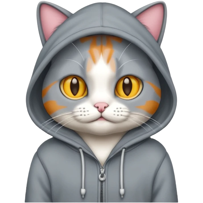 Cat wearing a hoodie emoji