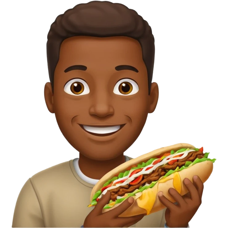 A black guy with döner emoji
