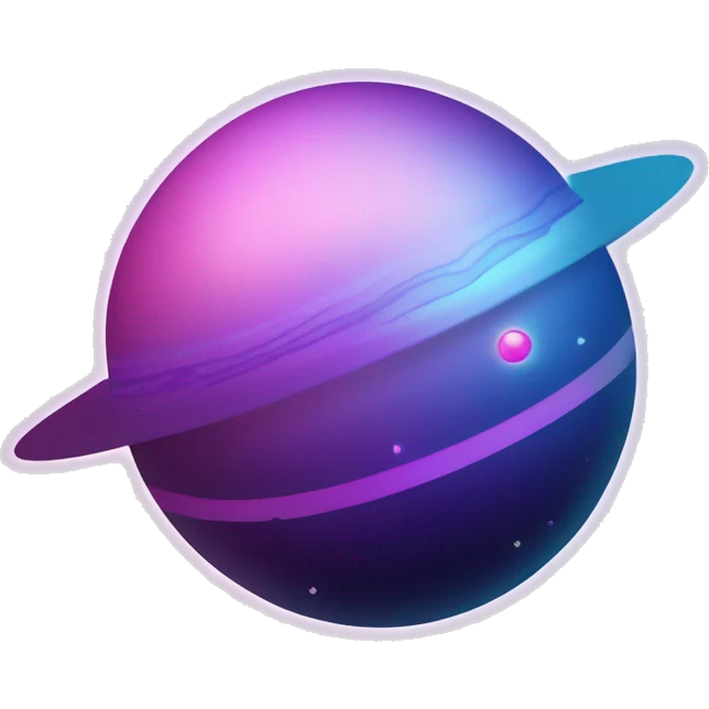 sparkly glittery blue purple and pink gradient planet with a cheesy dripping saturn ring emoji