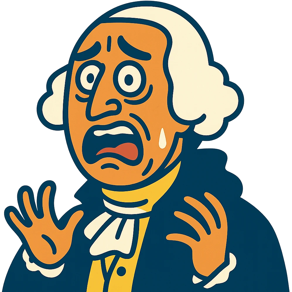 disgusted and scared George Washington emoji