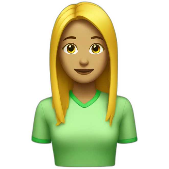 Chica con el pelo verde  emoji