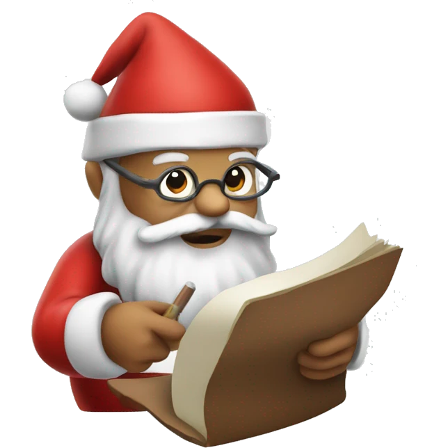 Father Christmas solving math problems emoji