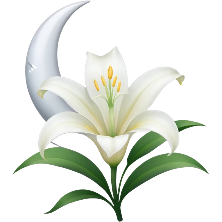 Crescent moon and lilly emoji
