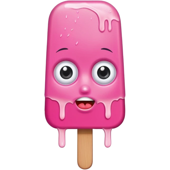 pink popsicle with eyes and tattoo emoji