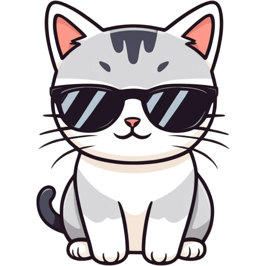 Cat with sunglasses emoji