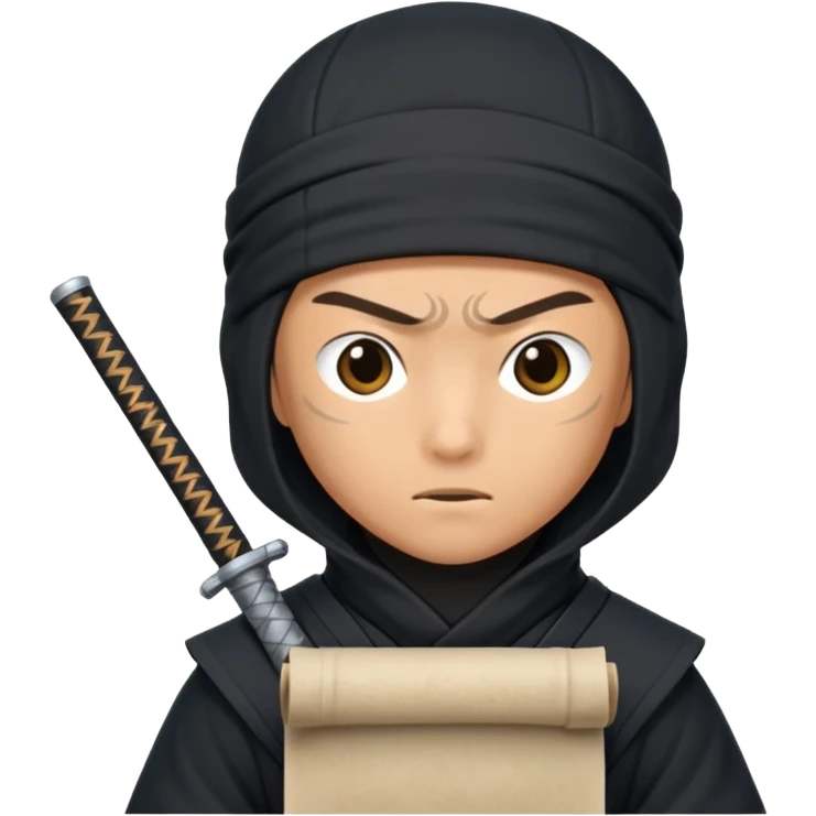 Ninja with open scroll emoji