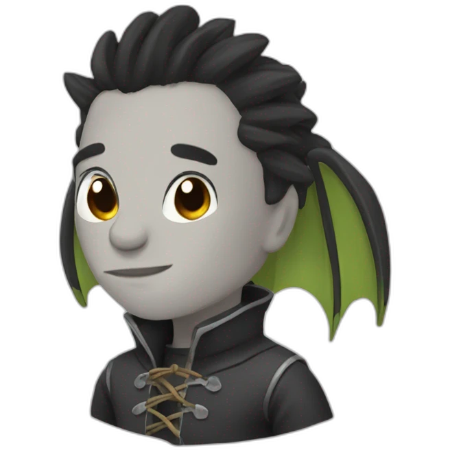 Chimuelo (dragón) negro emoji