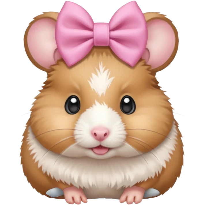 cute hamster wearing a bow on its head emoji