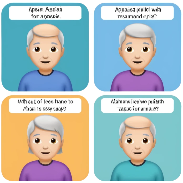 Aphasia patient cards emoji