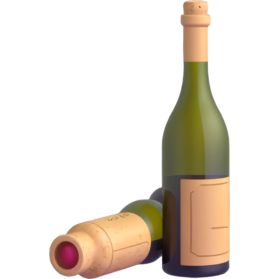 wine bottle with cork emoji