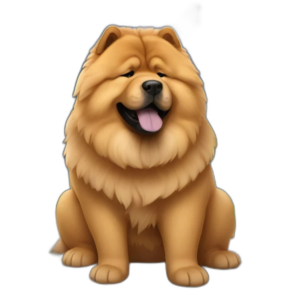 chow-chow with montains emoji