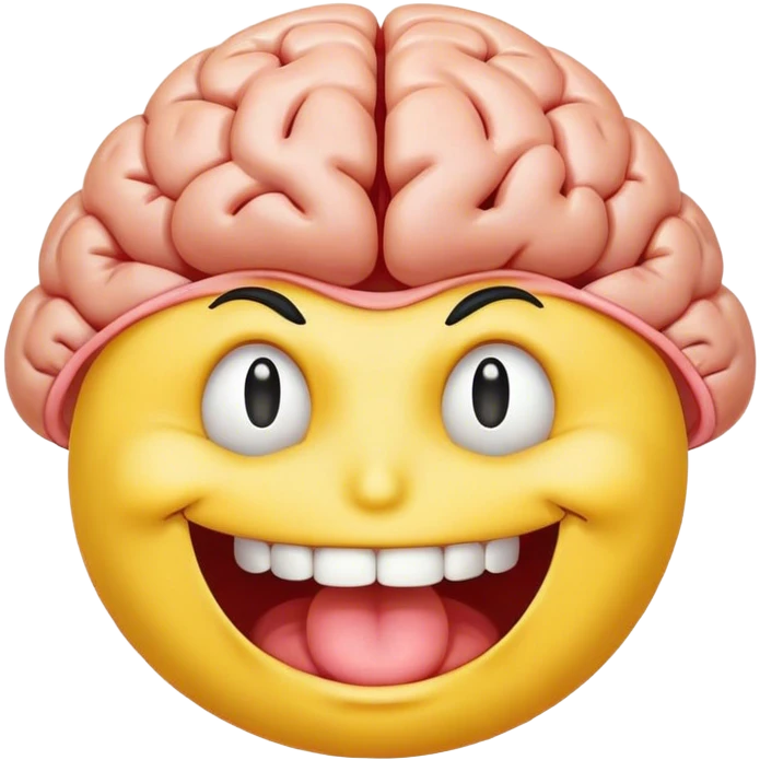 smiley with an open head, brain showing, and drool coming from mouth emoji