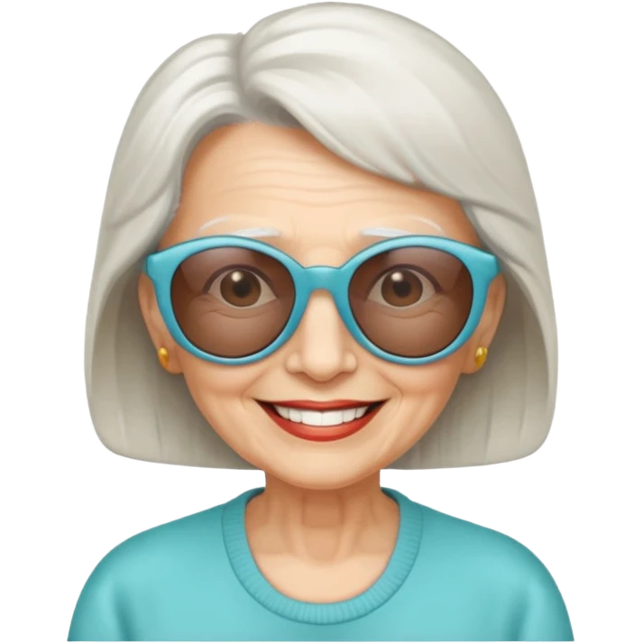 elderly woman with sunglasses emoji