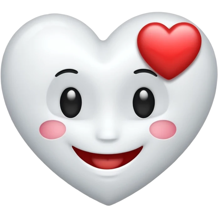 Un sourire avec un coeur emoji