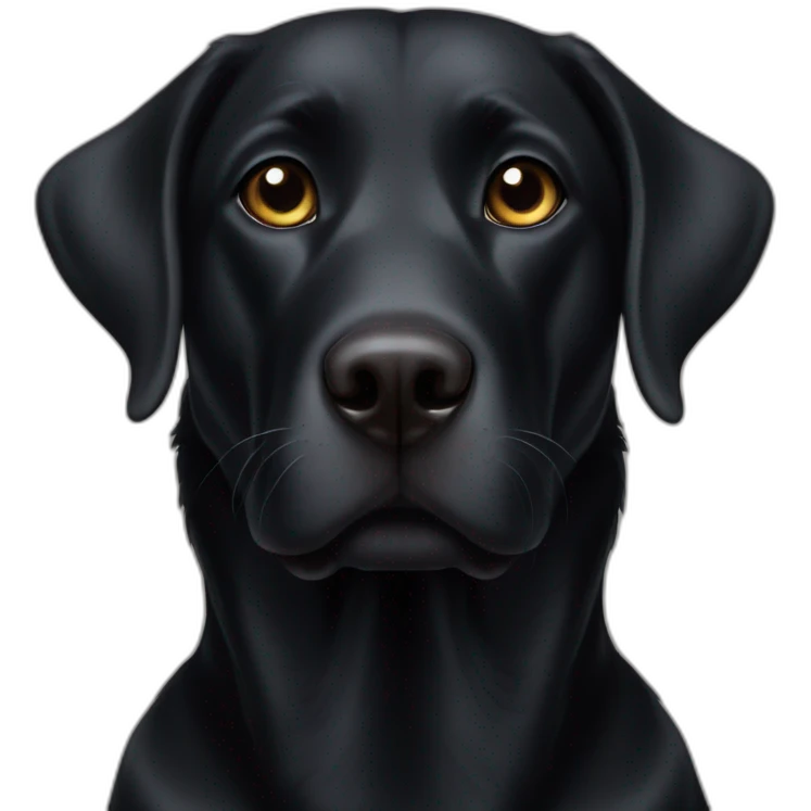 Black lab dog with small underbite emoji