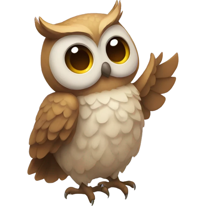 An owl sending hearts emoji emoji