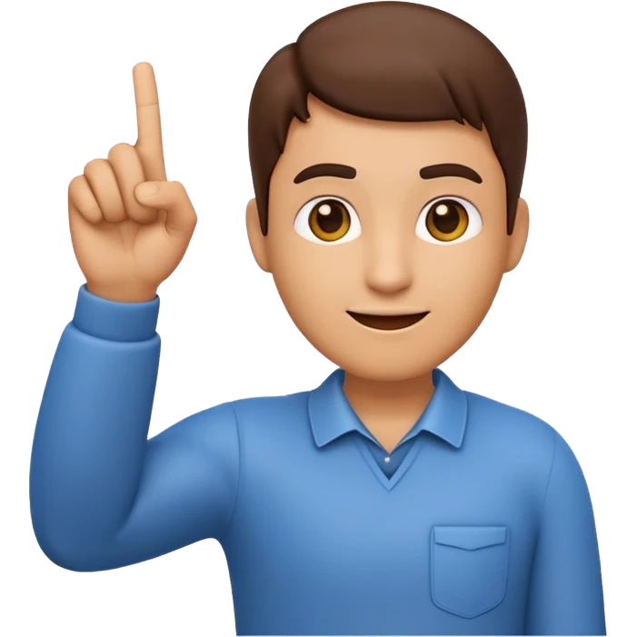 Please create a 3D emoji that shows the number 1 using fingers.Index finger pointing up I’d like it to resemble the iPhone emoji style!" emoji