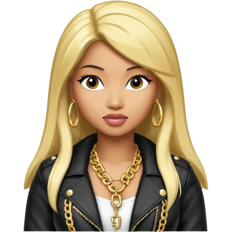 Nicki Minaj wear leather jacket emoji