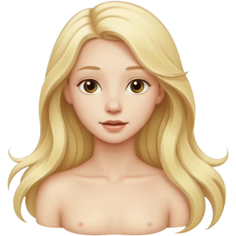 Boobs out naked blonde girl long hair emoji