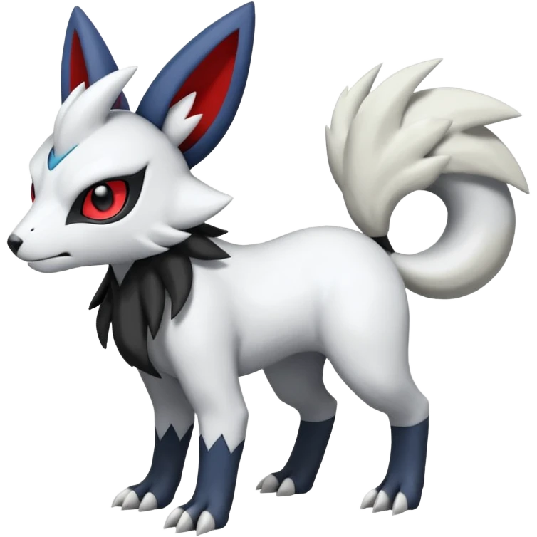 Garurumon-Meloetta-Zangoose-Absol-fusion-hybrid-creature (full body) emoji