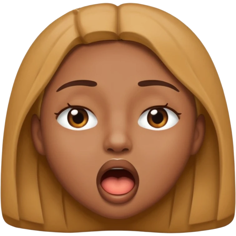 Mouth open eyes closed with a gap emoji