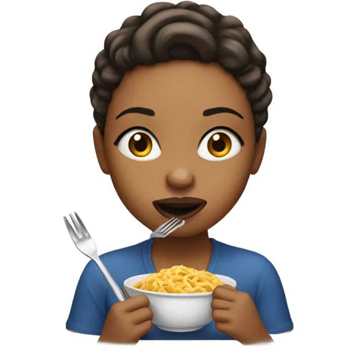 Ashley eating emoji