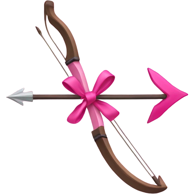 Pink bow and arrow  emoji