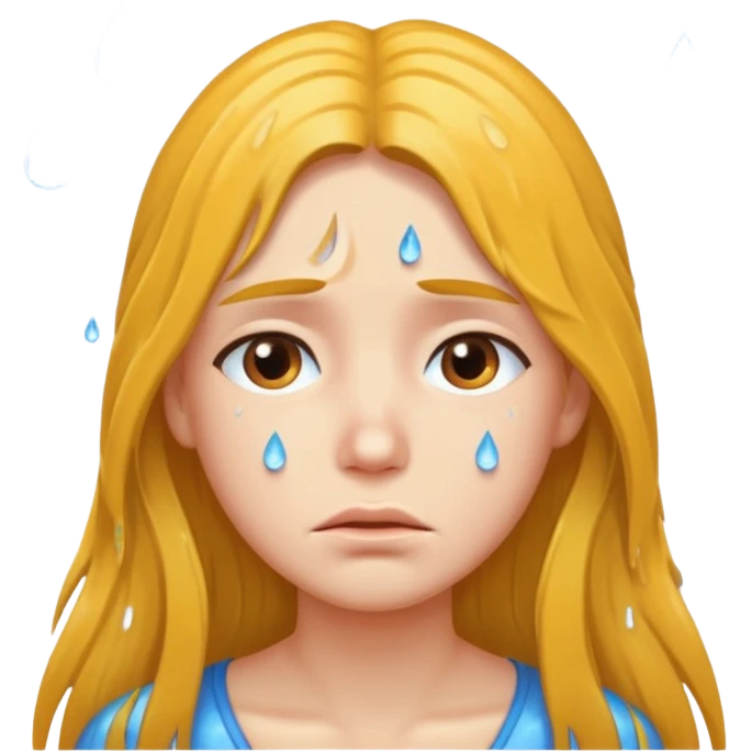 غمگین🧍‍♀️🌧موهای بلند emoji