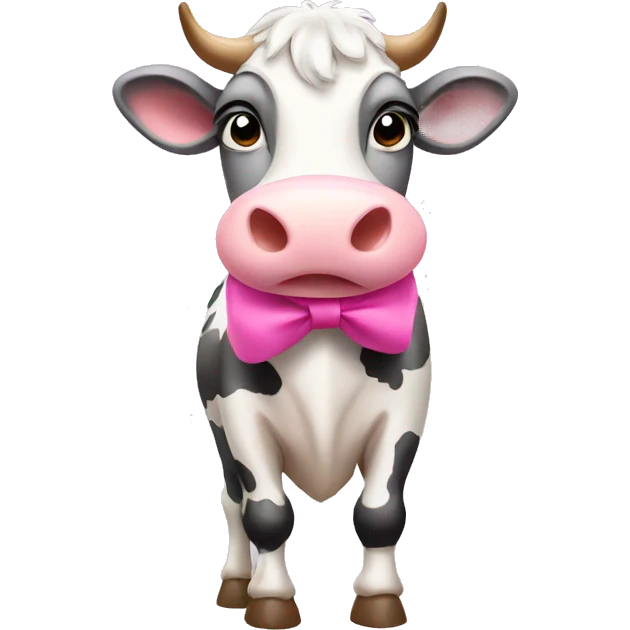 Cow with pink bow emoji