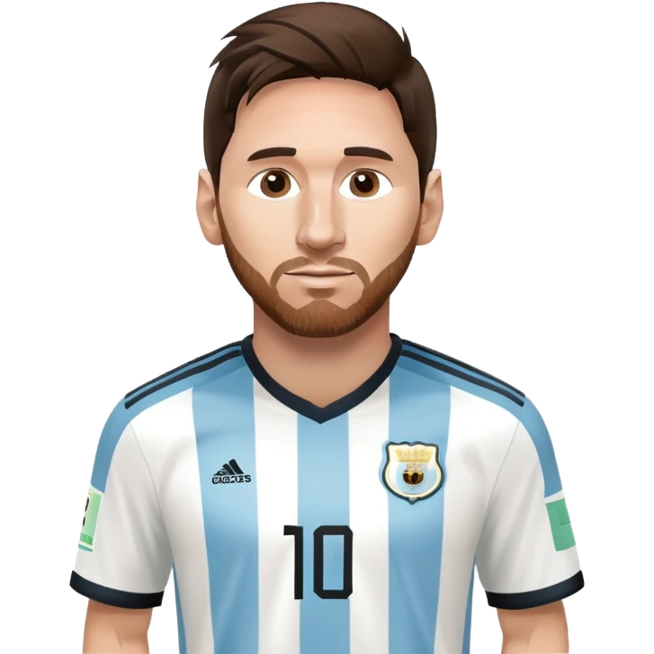 Lionel Messi soccer player with Argentina jersey emoji