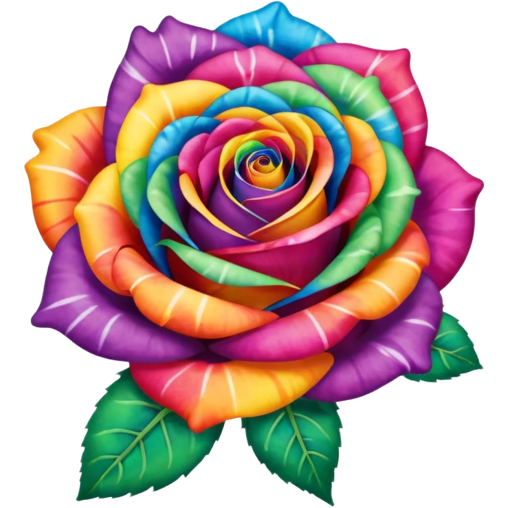rainbow tie dye roses emoji