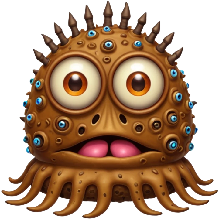 D&D beholder made out of poop emoji