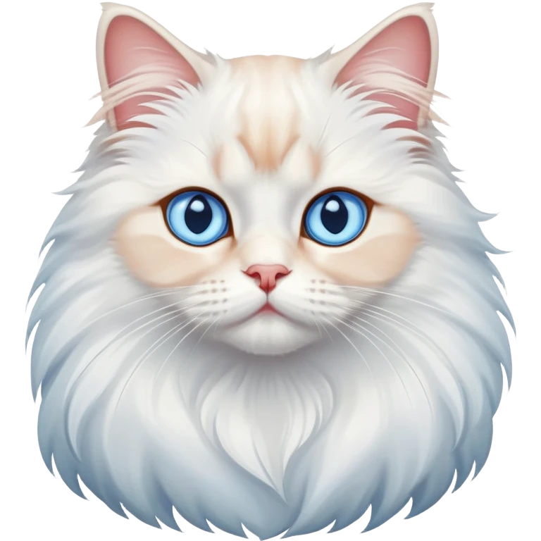 Persian white red point cat with blue eyes emoji