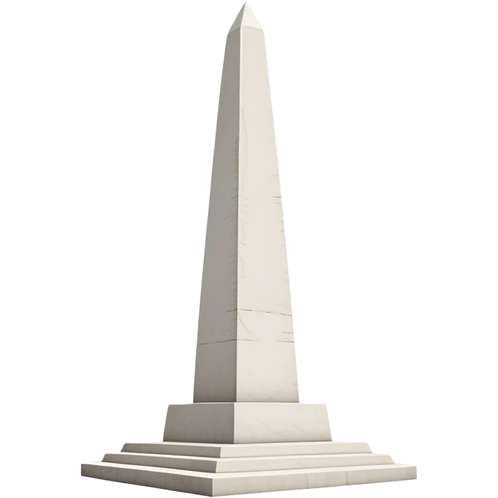 The Obelisk of Buenos Aires, a simple tall white stone monument with a pointed top, no staircase or base at the bottom, standing directly on flat ground, iconic Argentine landmark emoji