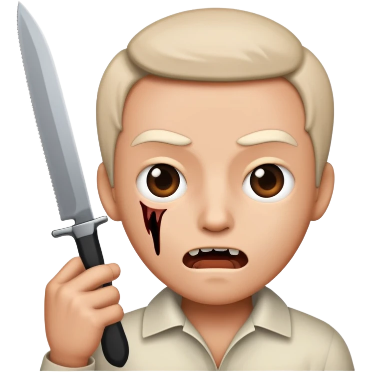 speaking face with a knife in front, as if telling a scary story emoji