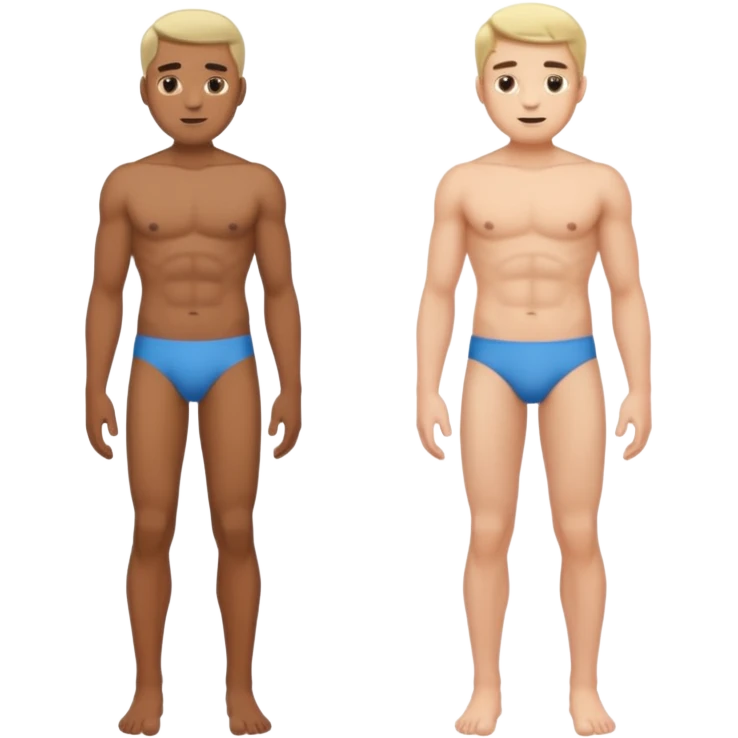 Naked man full body with no shirt or pants emoji