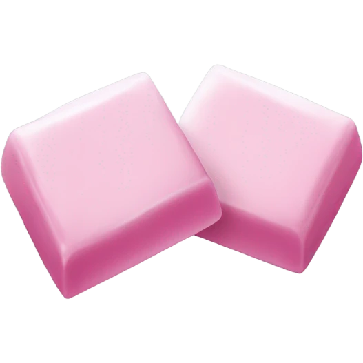two pads of gum: pink and white emoji
