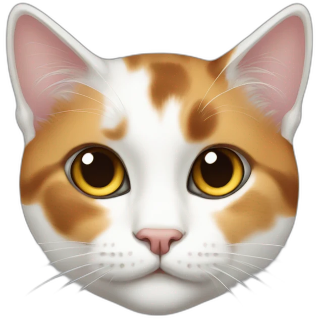 calico cat mostly white emoji