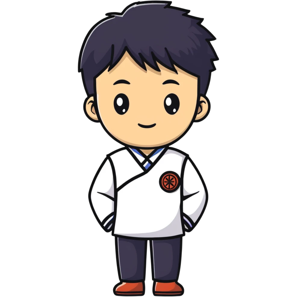 Japanese high school boy at graduation ceremony in traditional uniform with second button highlighted emoji