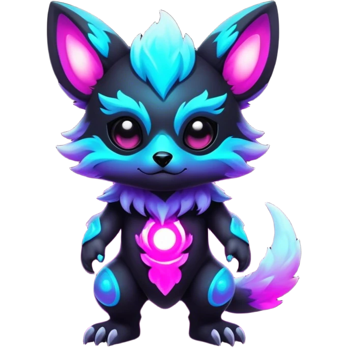 Epic Edgy Cute Vibrant Dark Nebula Modern Vernid-Protogen-creature-animal, full body emoji