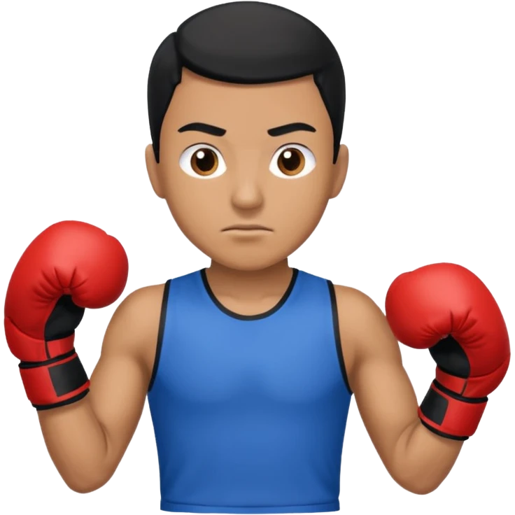   آدمی که بکس میکنه بالباس ابی دستکش مشکی مرد باشه emoji