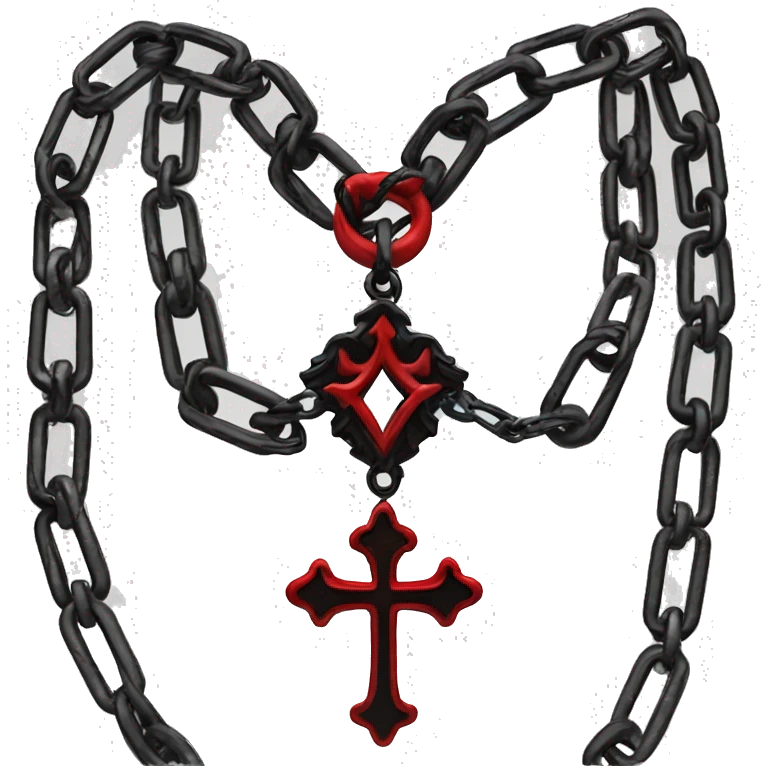 Red and black Gothic chain￼ emoji