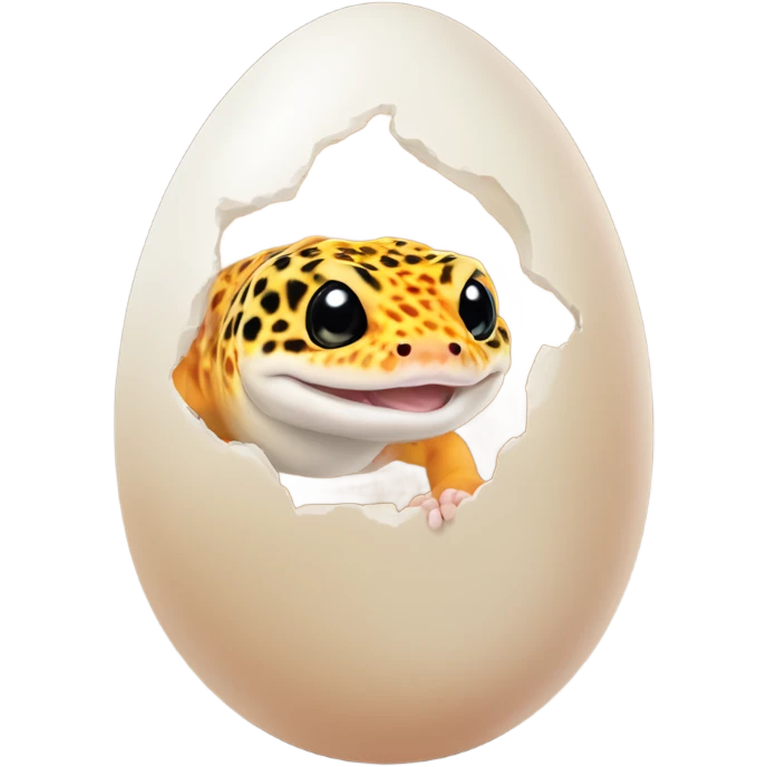 Orange leopard gecko emerges from egg emoji
