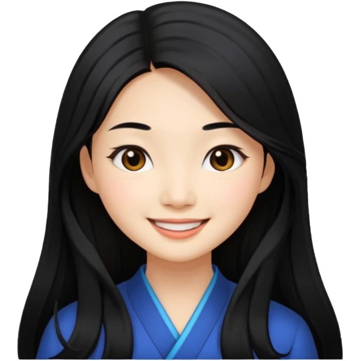 Rich Pretty Asian girl with long hair emoji