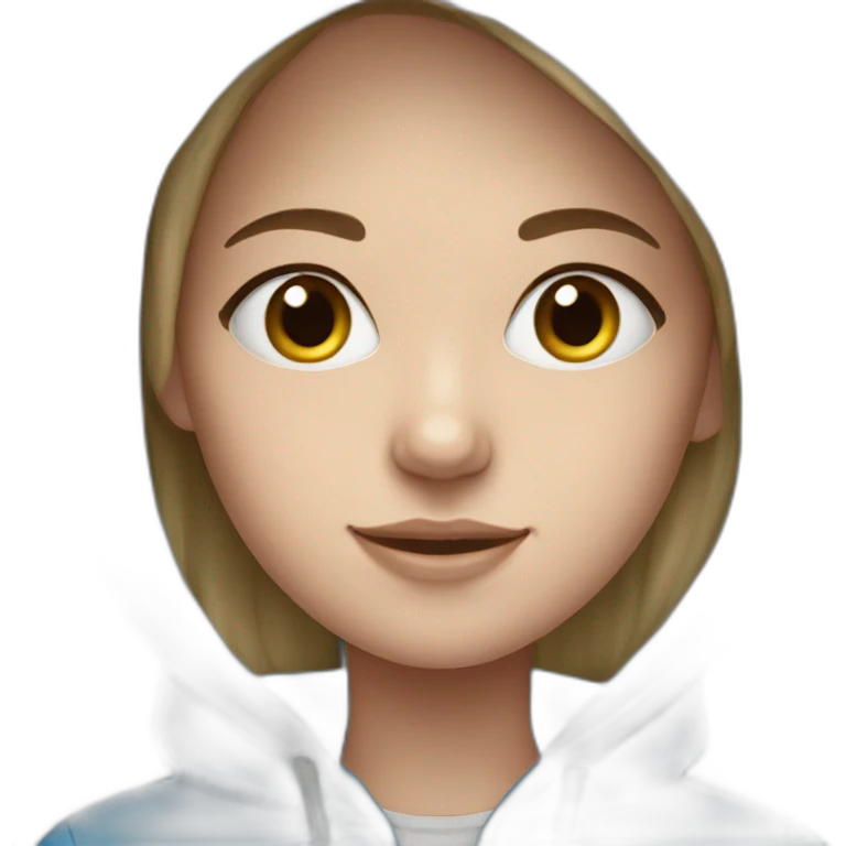 White skin girl in Blue hoodie emoji